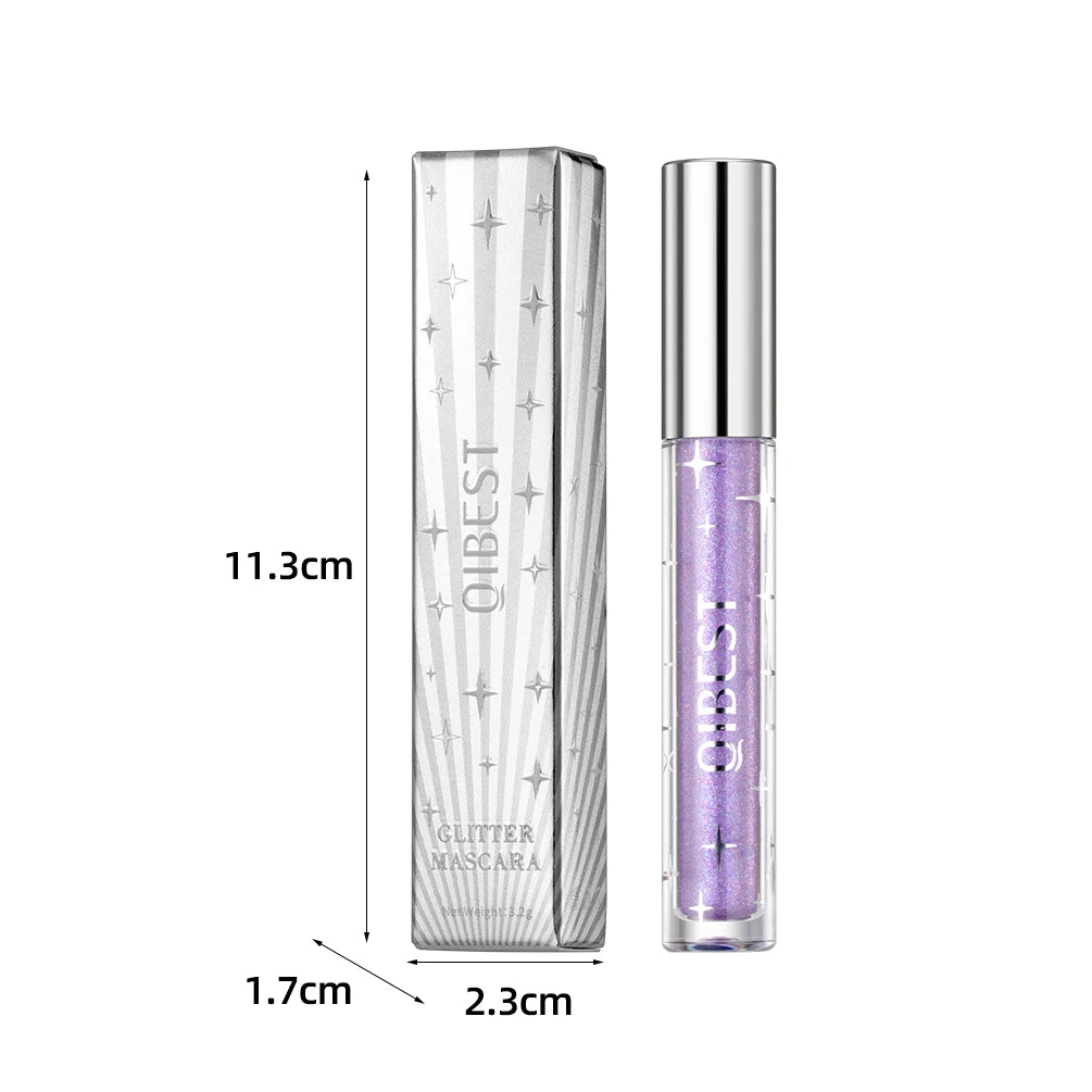 QIBEST 3 Colors Diamond Glitter Mascara Long Lasting Makeup 3D Volume Eyelashes Curling Shimmer Mascara Eye Lash Female Cosmetic