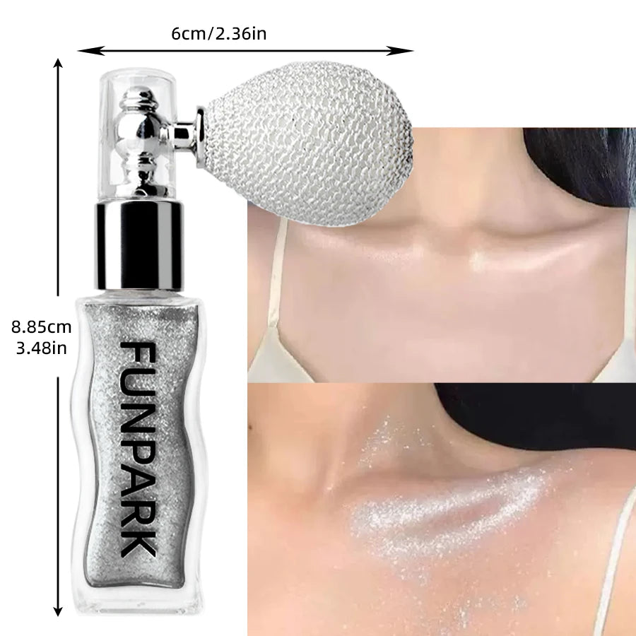 1PC Highlighter Powder Brightens The Whole Body Sparking Face Korean Makeup Lasting Pearlescent White Brown Silver Cosmetics
