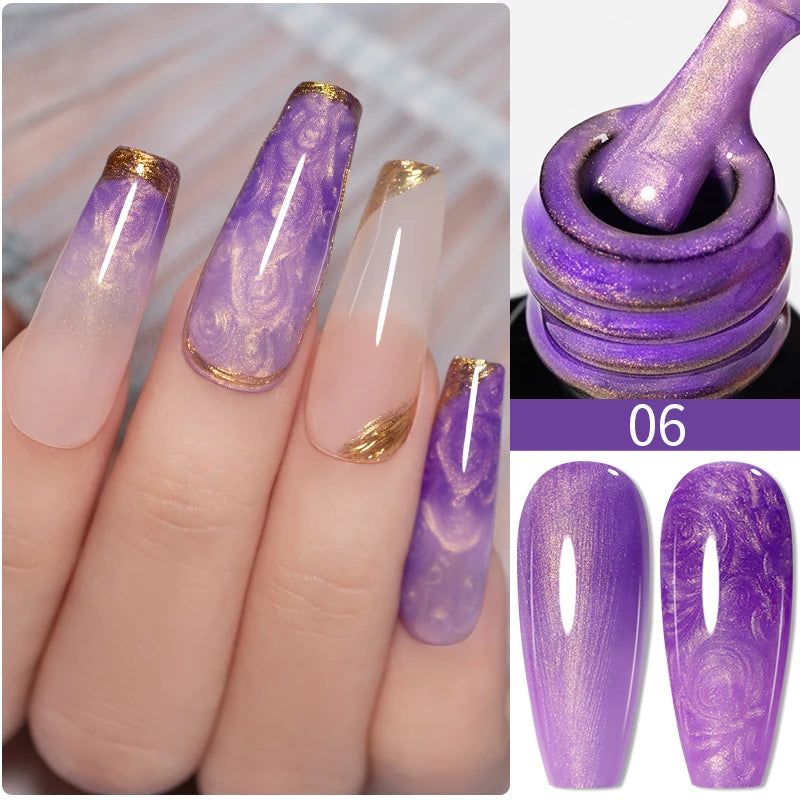 PUENTE Fruit Series Cat Magnetic Gel Nail Polish Summer Green Purple Pink Cat Eye Nail Gel Soak Off UV Semi-Permanent Varnish