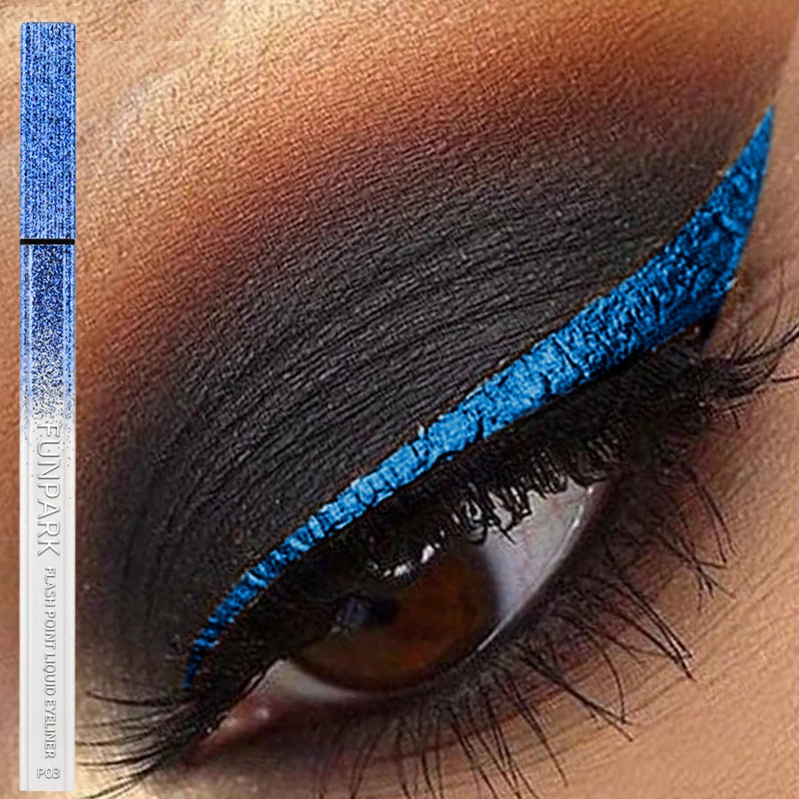 Bule Shimmer Waterproof Eyeliner Pen High-shine Liquid Eyeliner Korean Makeup Easy to Wear Cosmetics Smudge-Proof  Eye Cosmetics
