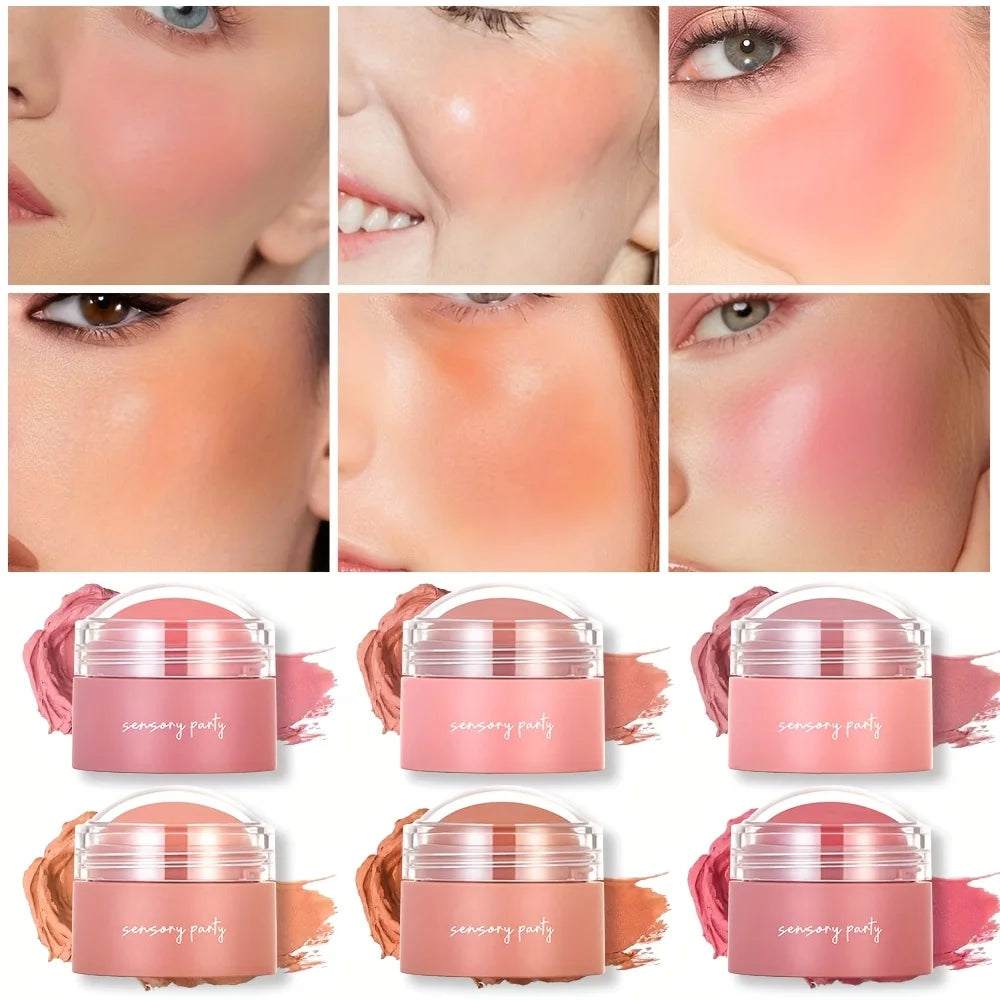 6 colors Waterproof Blush Cream - Long-Lasting, Multi-Use Makeup for Women