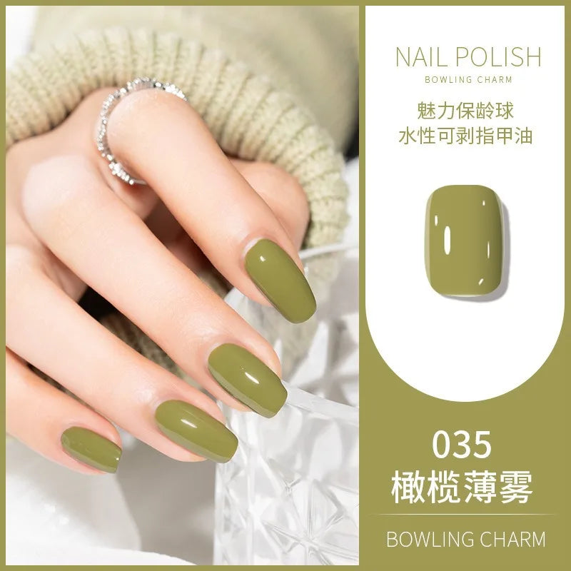 40 Colors New Nail Polish for Summer Water-based Quick Drying Tearable Nail Art Semipermanent Monochrome No Baking Lamp Varnish
