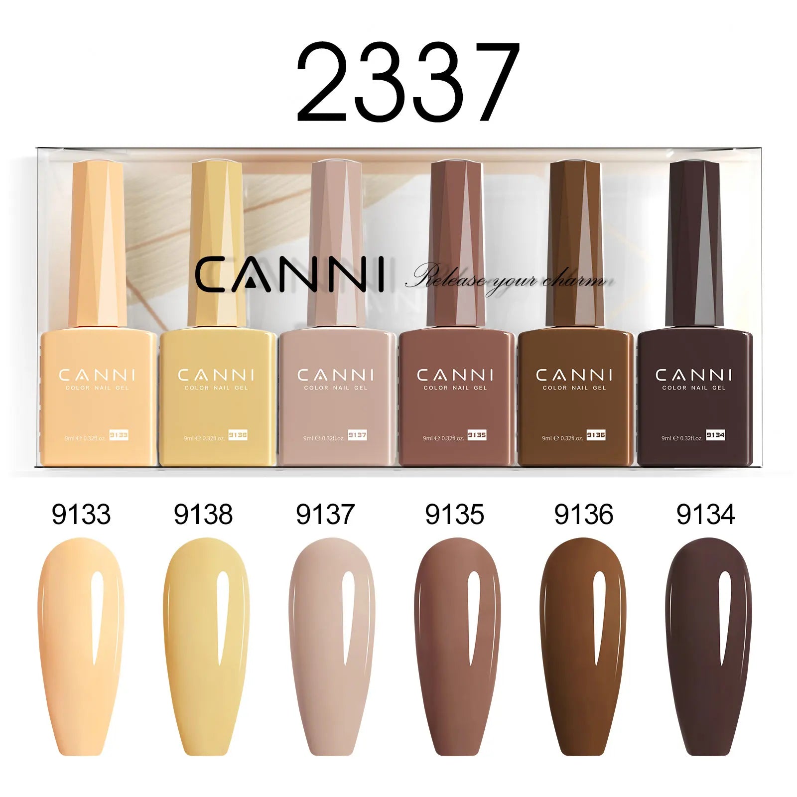 6pcs*9ml CANNI Nail Gel Polish Kit HEMA FREE Jade Jelly Nude Jelly Pink VIP Kit Christmas Gift French Nail Design Natural Color