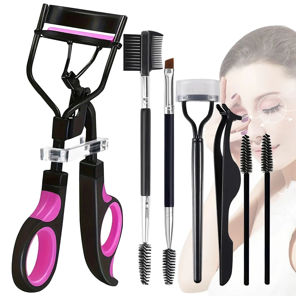 7/16PCS Eyelash Curler Set With 10pcs Replacement Pads For Women Professional Eyelashes Curling Tweezers Clips Lasting Eye Tool