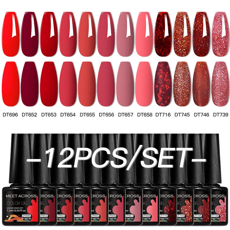 12pc All-season Nail Gel Polish Set Multicolor TPO HEMA Free Long-Lasting UV LED Nail Supplies for Women Daily & Party Wearing