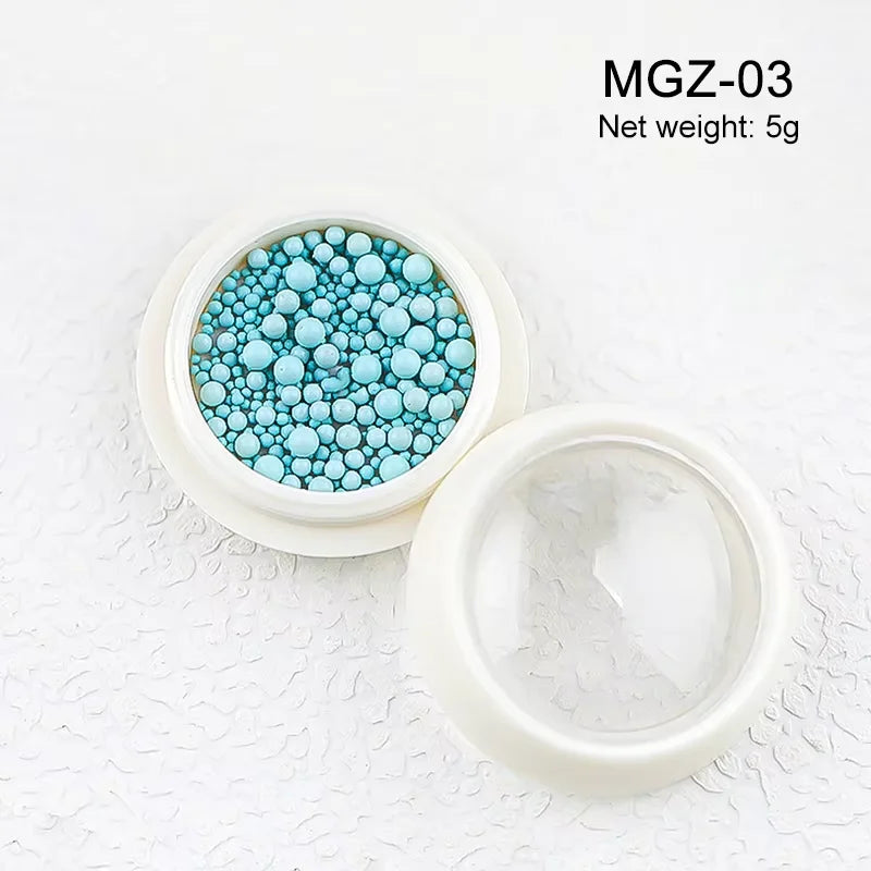 White Acrylic Flower Nail Art Decorations Mixed Size Rhinestones Red Blue Gem Manicure Tools Accessories DIY Nails Design 5g
