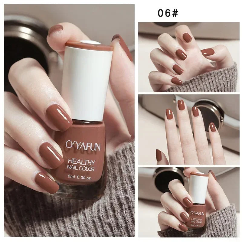 40 Colors Autumn Brown Colors Series Gel Varnish Water Based Nail Polish  Water Based No Baking Quick Dry Peel Off Nail Varnish