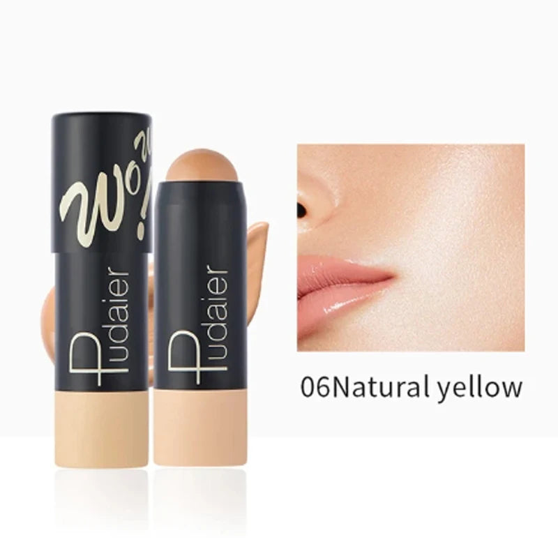 Full Coverage Lightweight Foundation Stick Contour Face Makeup Lasting Nude Foundation Base Hide Blemish Bronzer Cosmetics Brush