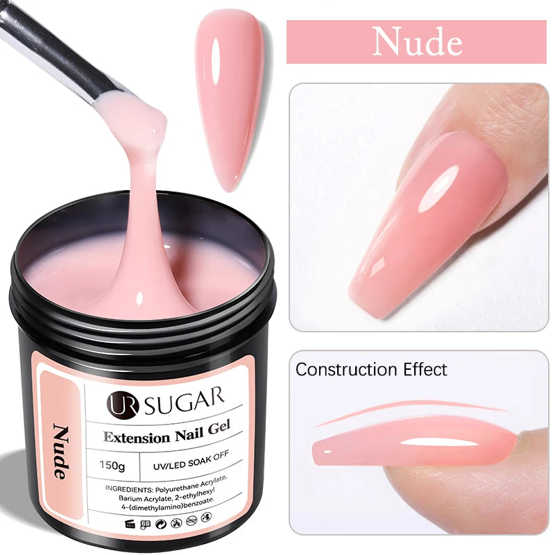 UR SUGAR 150g Rubber Base Gel Nail Polish Sparking Aurora Glitter Rubber Varnish Soak Off Semi permanent UV LED Gel Manicure