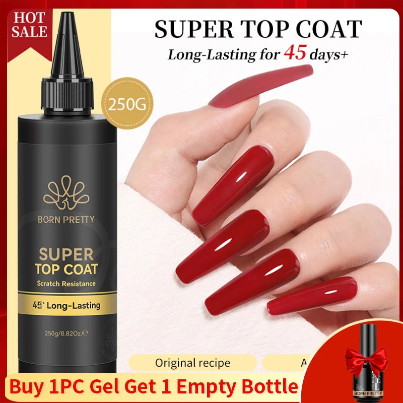 BORN PRETTY 250g Milky White Jelly Nude Gel Nail Polish Refilled Package Translucent Clear Semi Permanent Soak Off UV Gel