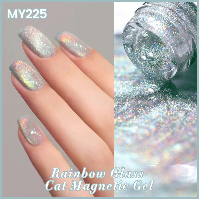 BORN PRETTY 10ml Black Glass Cat Magnetic Gel Nail Polish Punk Style Nail Art Manicure Varnis Semi Permanent Gel for Winter Nail
