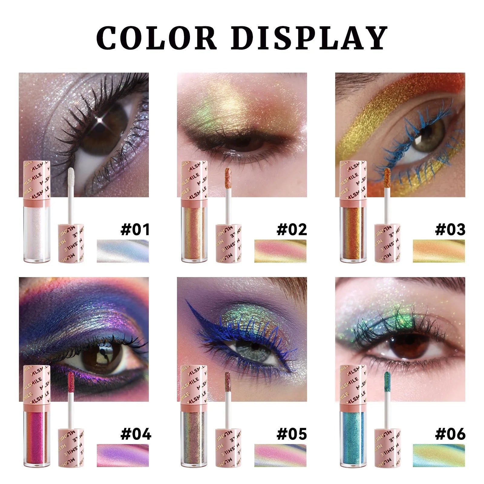 Gold Purple Chameleon Liquid Eyeshadow Pearlescent Fine Shimmer Quick Drying Eye Shadow Polarized Brightening Stage Eye Makeup