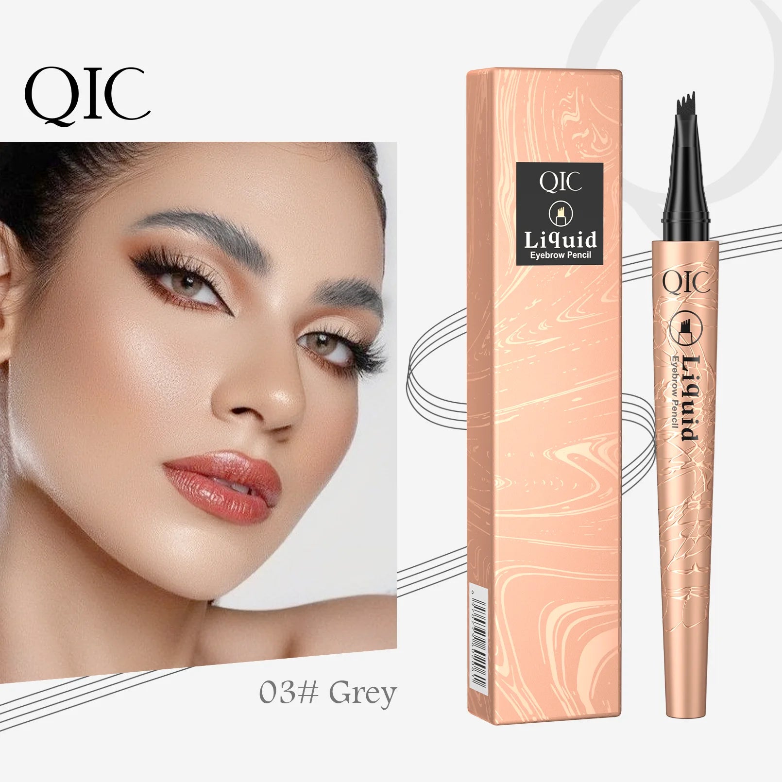 Eyebrow Pencil Liquid Waterproof Eyebrow Pencil Smudge-proof Brow Pencil With 4 Tip Microblade Eyebrow Pen Long-lasting Natural