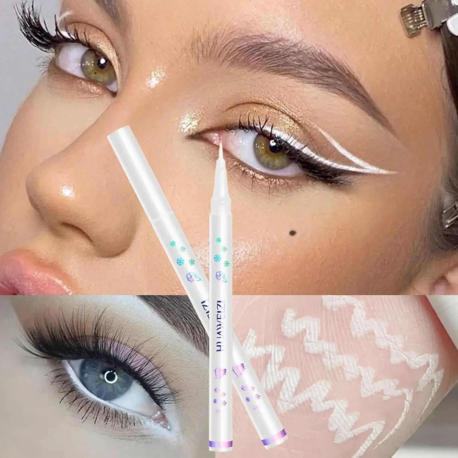 Matte White Liquid Eyeliner Pen - Waterproof Ultra-thin White