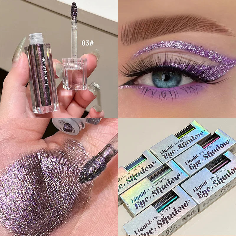 Chameleon Liquid Eyeshadow Eyeliner Sparkling Liquid Eye Shadow Metallic Shining Eye Shadow Liner Makeup Green Purple Silvery