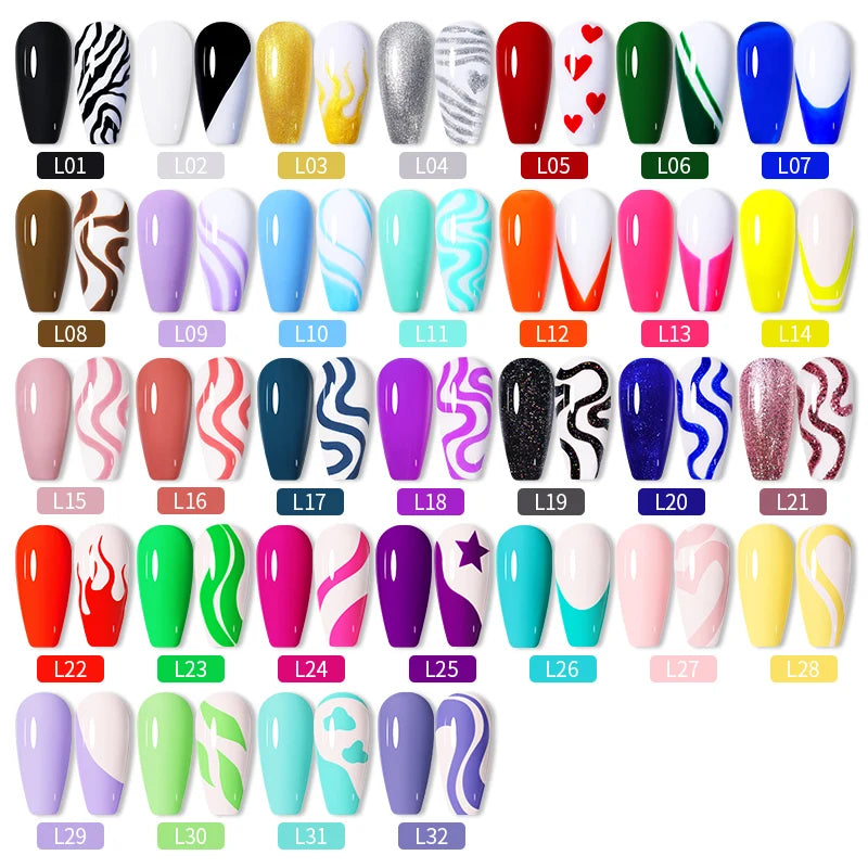 LILYCUTE 5ml Super Bright Metallic Painting Liner Gel Nail Polish UV LED Painting Gel Nail Art Drawing Stripe Pull Line UV Gel