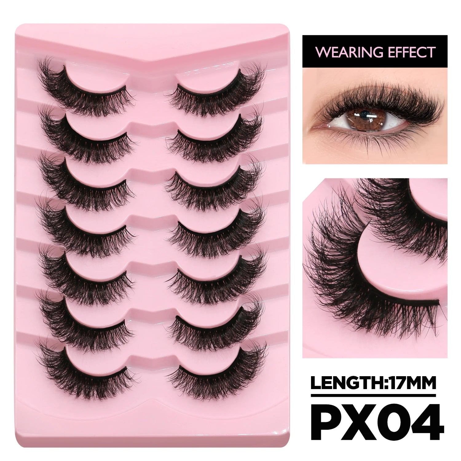 Cat Eyelashes Fluffy 3D Mink Eyelashes Natural Look False Lashes for Daily Party Wedding Lightweigh Reusable Makeup