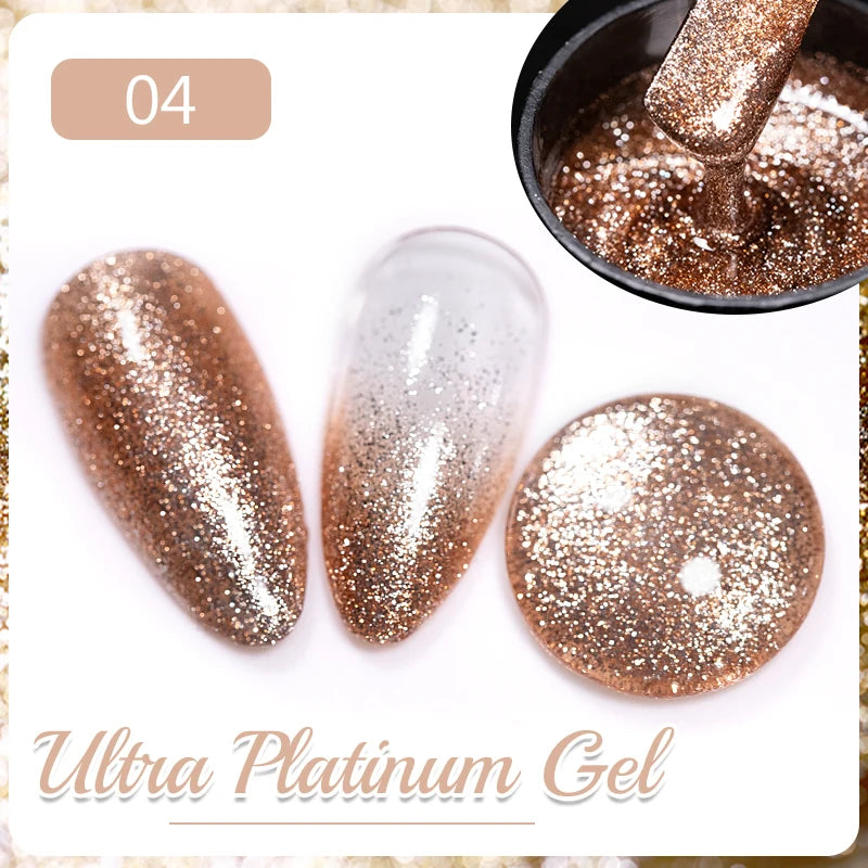 PUENTE 7.5ML Nude Shade Ceramic Cat Eye Gel Nail Polish Shiny Moonlight Cat Eye Gel Soak Off UV Semi-Permanent Nail Art Varnish