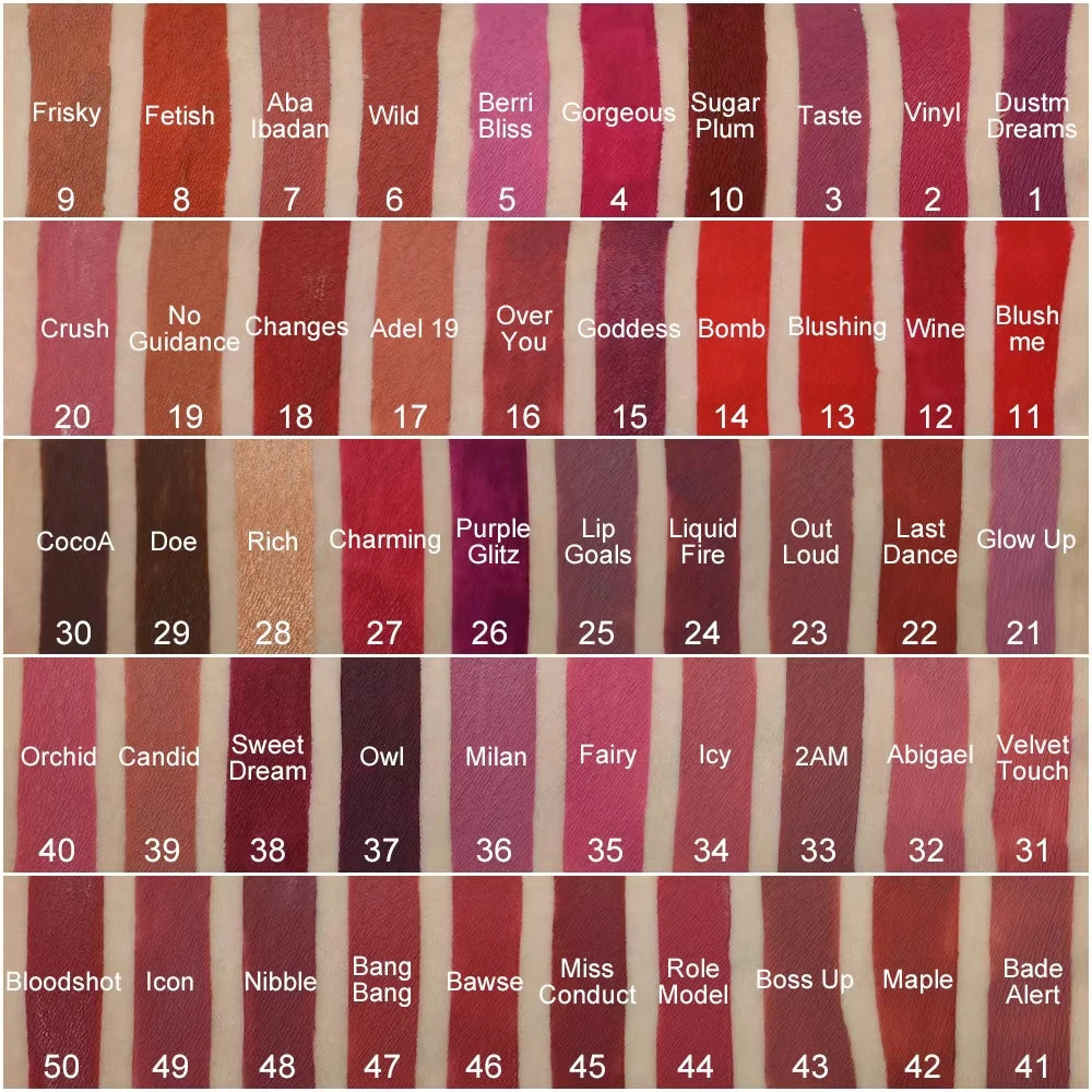 Matte Liquid Lipstick Private Label Vegan Lip Gloss Long Lasting Waterproof Lipgloss Mirror Tubes Wholesale Bulk For Business