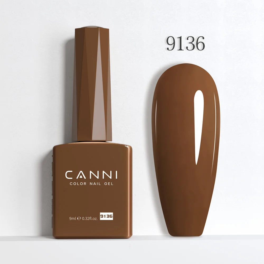 CANNI Hema Free Nail Gel Polish Fall Color Collection Semi Permanent Diamong Long Wear Top Coat Red Gorgeous JellyNude Color 9ml