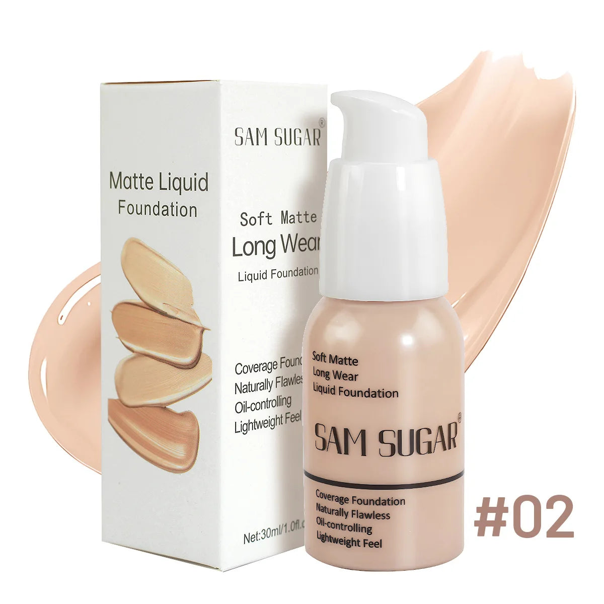 SAM SUGAR 6Color Concealer Liquid Foundation Long Lasting Oil Control Natural Soft Moisture Waterproof Constant Makeup Concealer