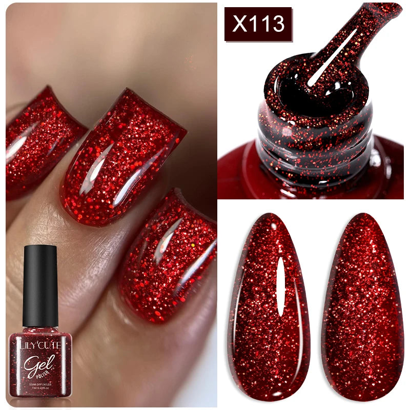 LILYCUTE 5ml Super Bright Metallic Painting Liner Gel Nail Polish UV LED Painting Gel Nail Art Drawing Stripe Pull Line UV Gel