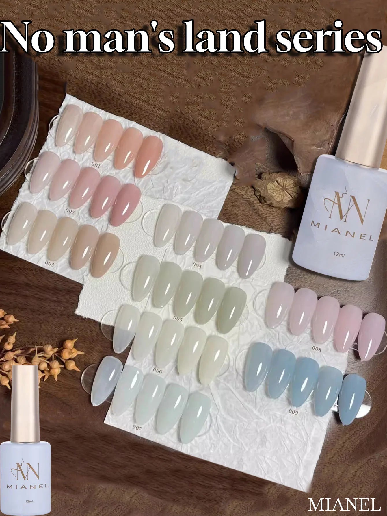 MIANEL  12ML Japanese Style Fairy Gel Nail Polish White Pink Nude Color Ice Clear Nail Polish Pink Nails Summer Nails 1-24pcs