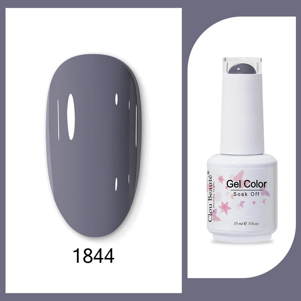 Clou Beaute 15ml HEMA TPO FREE Gel Nail Polish Bright Dark Army Green Gel Lacquer Semi Permanent Art Organic  Nail Gel Varnish