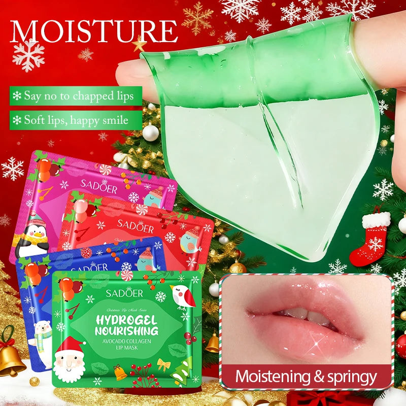 Gel Collagen Lip Mask Crystal Lip Pads For Moisturizing, Anti-Wrinkle, Firms & Hydrates Lips remove lip lines For Christmas