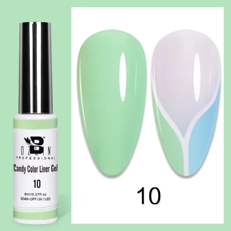 5ML Gold Silver Metallic Liner Paint Gel Polish Chrome Mirror Metal Effect Super Bright French UV LED Semi Permanent Nail Gel
