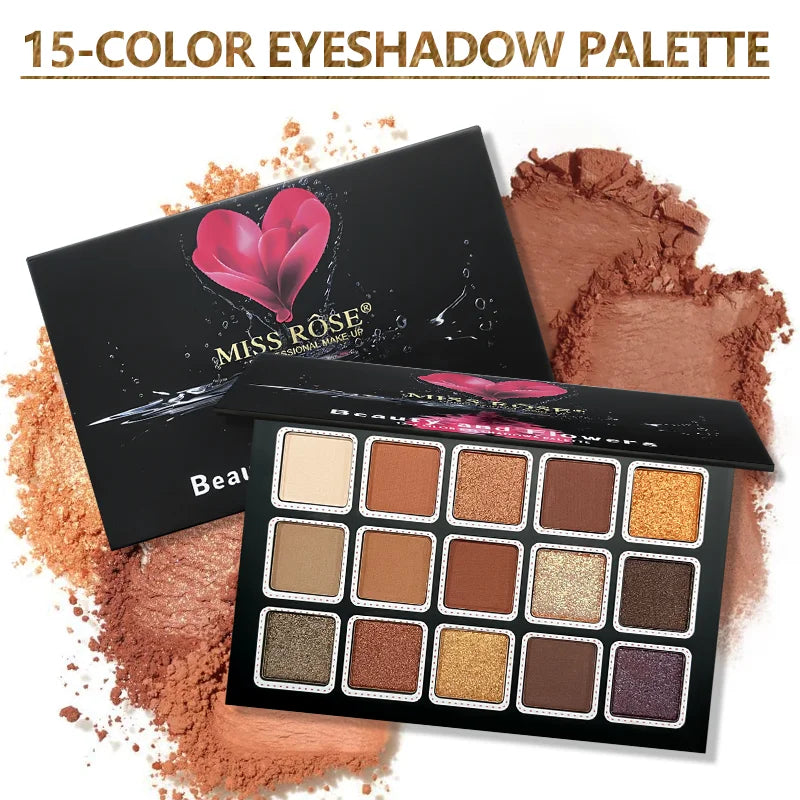 15 Colors Glitter Eyeshadow Palette Matte Waterproof Long Lasting Pressed Powder Cosmetics Kit Fashion Women Eye Makeup palette