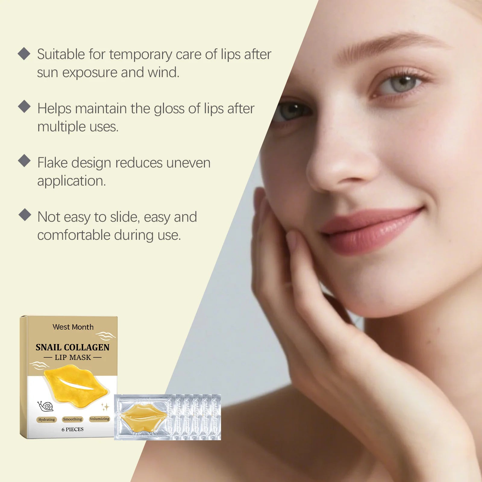 Crystal Collagen Lip Mask Moisturizing Plump Lip Smoothing Repair Reduce Wrinkles Lighten Lip Line Pink Lip Hydrating Lip Patch