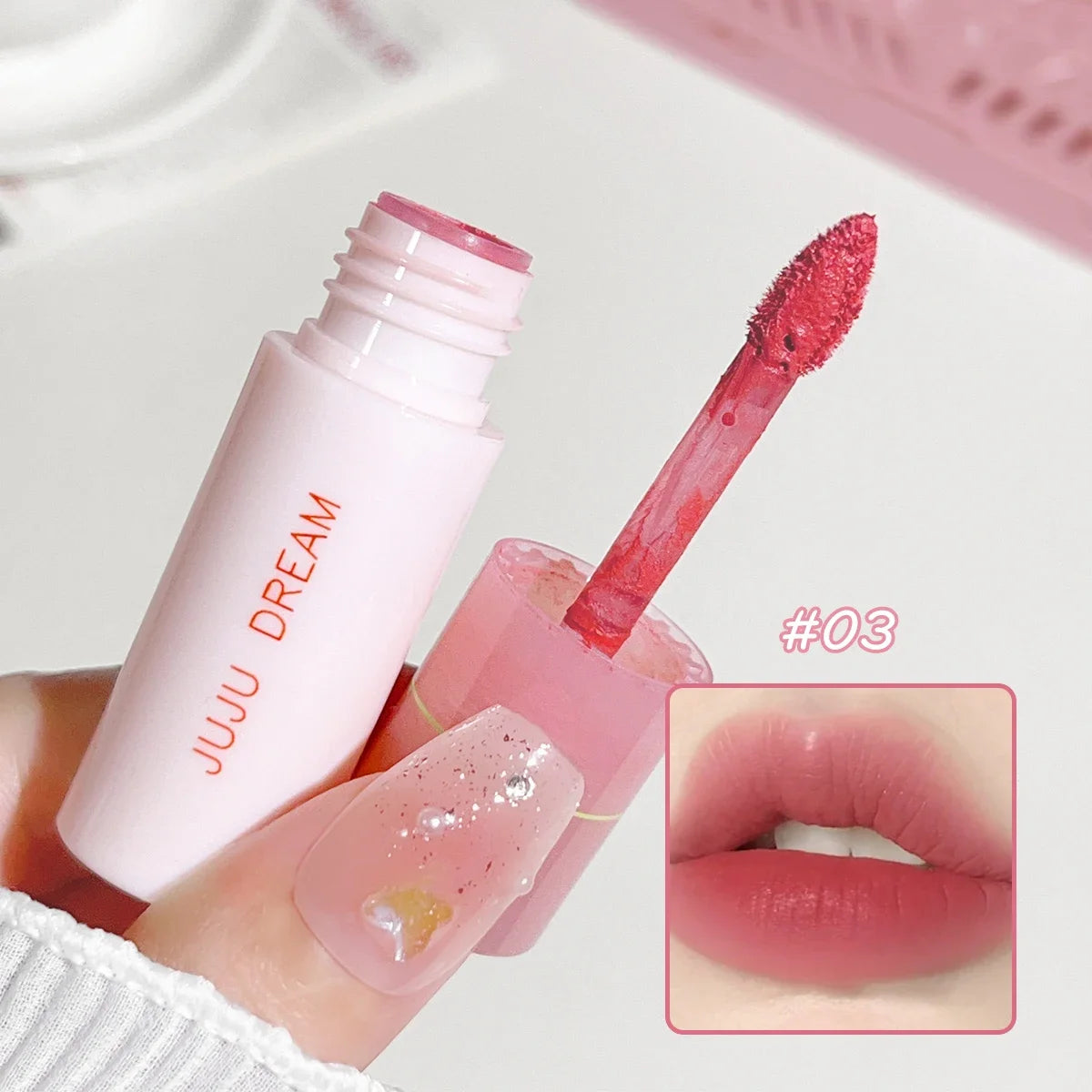 JUJU Dream Small milk tube lip gloss, airy white, matte lifting, lipstick, velvet, matte lip gloss, lip gloss