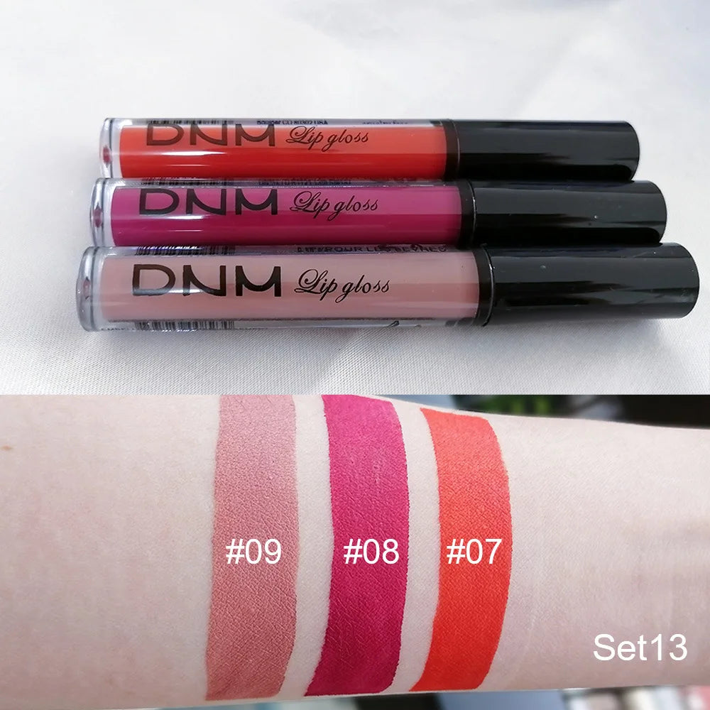3pcs/set Liquid Lipsticks Waterproof Long Lasting Cosmetic Red Blue Purple Matte Lip Gloss Nude Lip Tint Stain Makeup