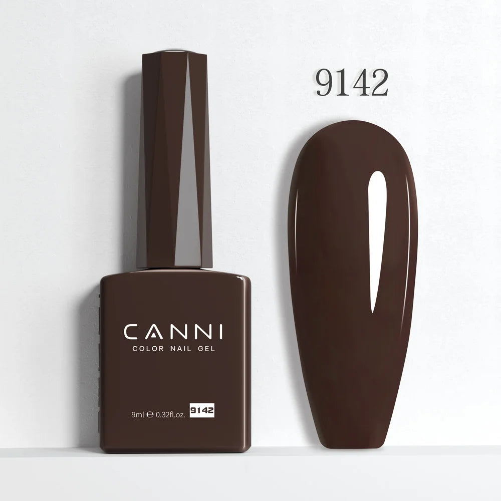 CANNI Hema Free Nail Gel Polish Fall Color Collection Semi Permanent Diamong Long Wear Top Coat Red Gorgeous JellyNude Color 9ml