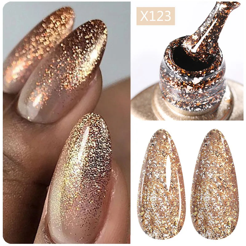 LILYCUTE 5ml Super Bright Metallic Painting Liner Gel Nail Polish UV LED Painting Gel Nail Art Drawing Stripe Pull Line UV Gel