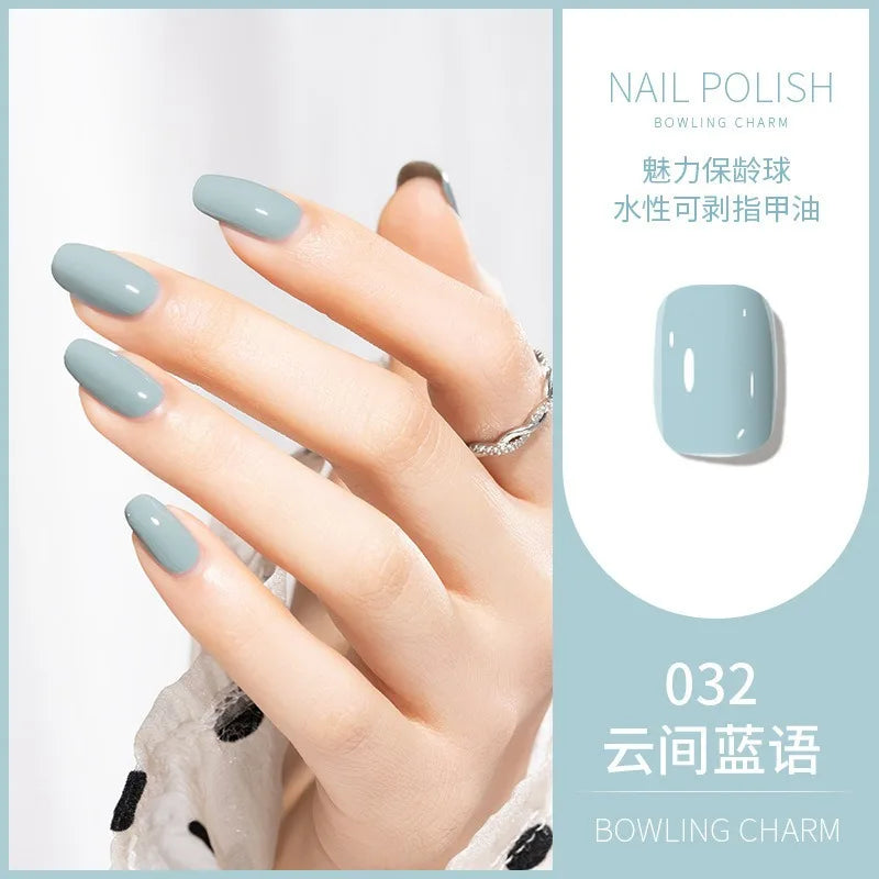 40 Colors New Nail Polish for Summer Water-based Quick Drying Tearable Nail Art Semipermanent Monochrome No Baking Lamp Varnish