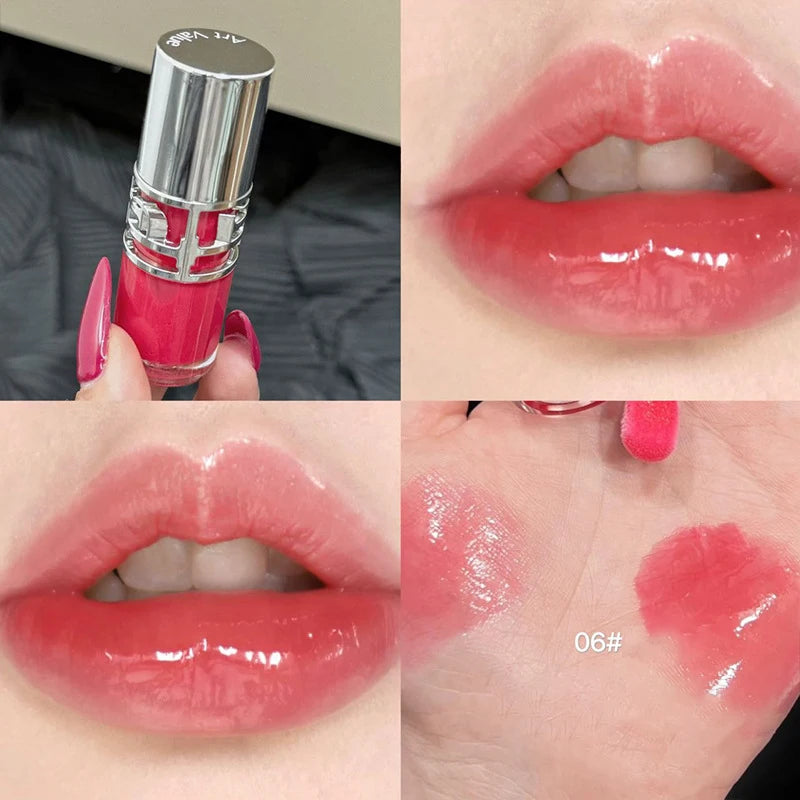 Transparent Moisturizing Lip Gloss Hydrating Drying Lips Mirror Lipstick Makeup Crystal Lip Oil Mirror Lip Glaze Tinted Plumper