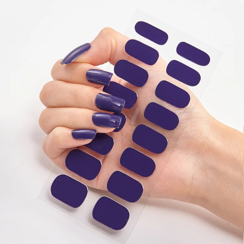Pink Nude Full Cover Nail Sticker Gradient Color Self-Adhive Simple Full Nail Wraps DIY Thermal Effect Nail Art Making Manicur