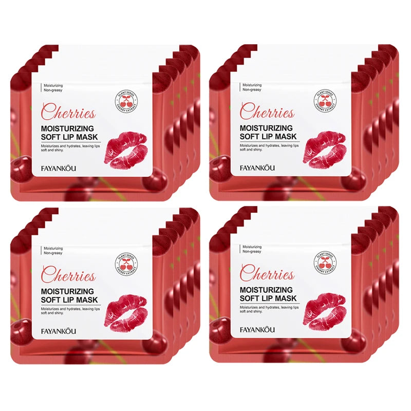 5/10/20pcs Fruit Crystal Collagen Lip Mask Hydrating Lips Moisturizer Plump Cherry Strawberry Lip Patches Lips Plumper Skin Care