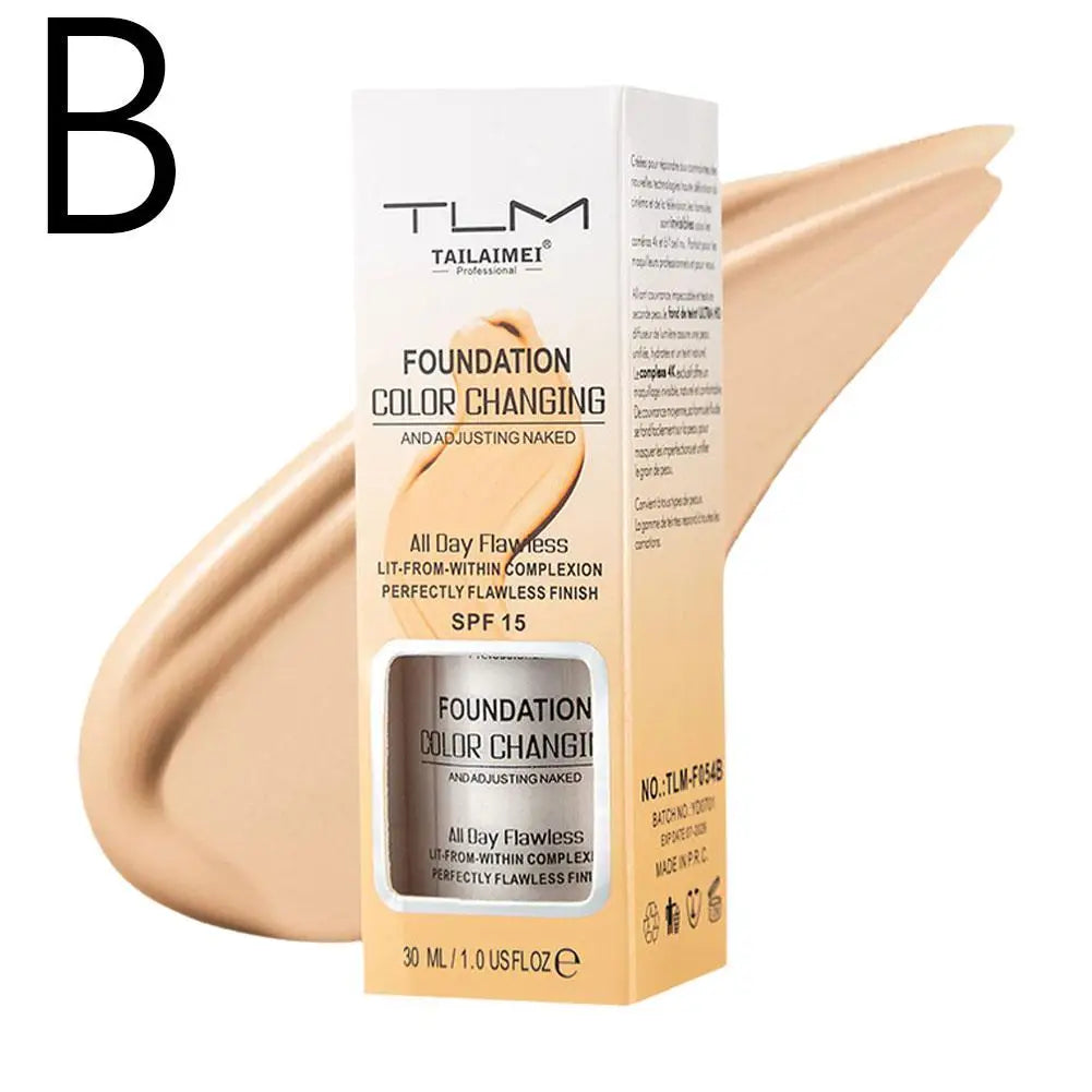 Warming Blush Liquid Foundation Temperature Color Changing Foundation, Naturally Blends Moisturizing Foundation Base Makeup 30ml