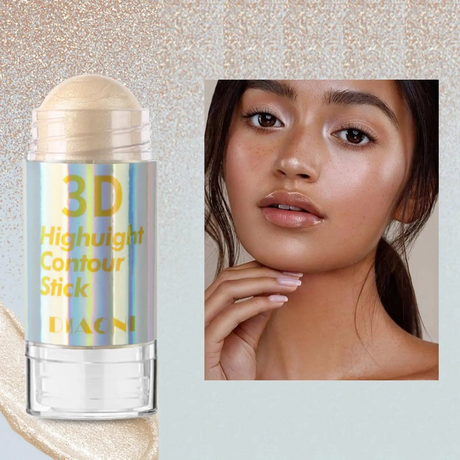 6 Colors 3D Face Brighten Highlighter Bar Cosmetic Face Contour Bronzer Shimmer Highlighter Stick Concealer Cream Makeup tool