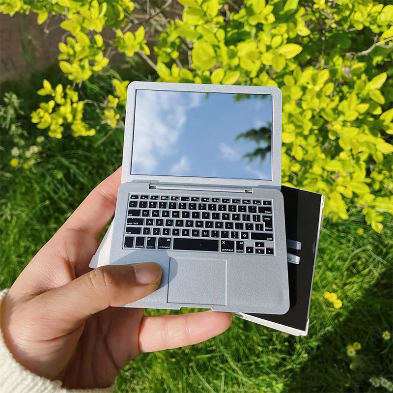 Creative Portable Mini Computer Mirror Foldable Laptop Shape Makeup Mirror High Quality Pocket Mirror Beauty Makeup Mirror