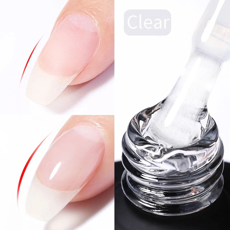 BORN PRETTY Milky Jelly Rubber Base Gel for Gel Nail Polish 15ml Russian Self-leveling Nude Color Soak Off Semi Permanent UV Gel