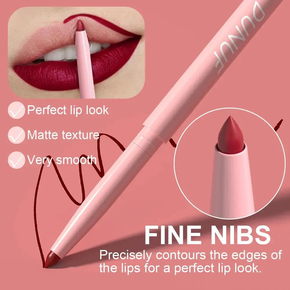 6pcs Matte Lip Liner Set Nude Brown Rose Red Waterproof Long Lasting Rotatable Lip Pencil Smooth Pigmented Kit