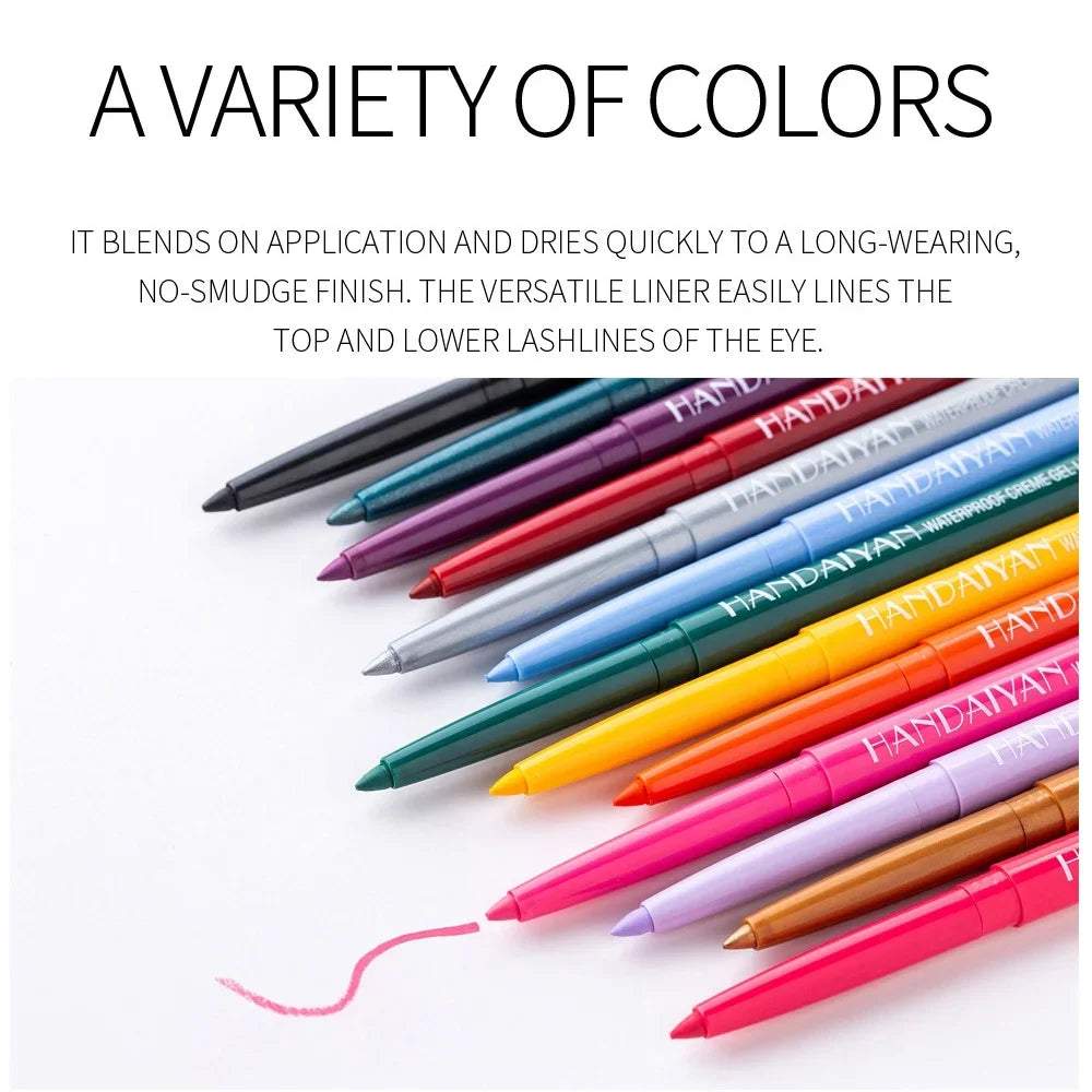 Colorful Waterproof Creme Eyeliner Pencil Set Smooth Gel Cream Long Lasting Professional Eye Makeup Professional Eyeliners Set