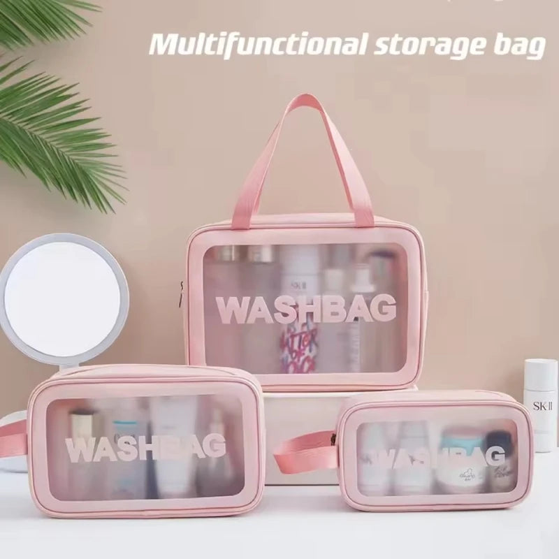 Portable Travel Wash Bag Female Transparent Waterproof Makeup Storage Pouch Large Capacity Cosmetic Organizer Beauty Women Case