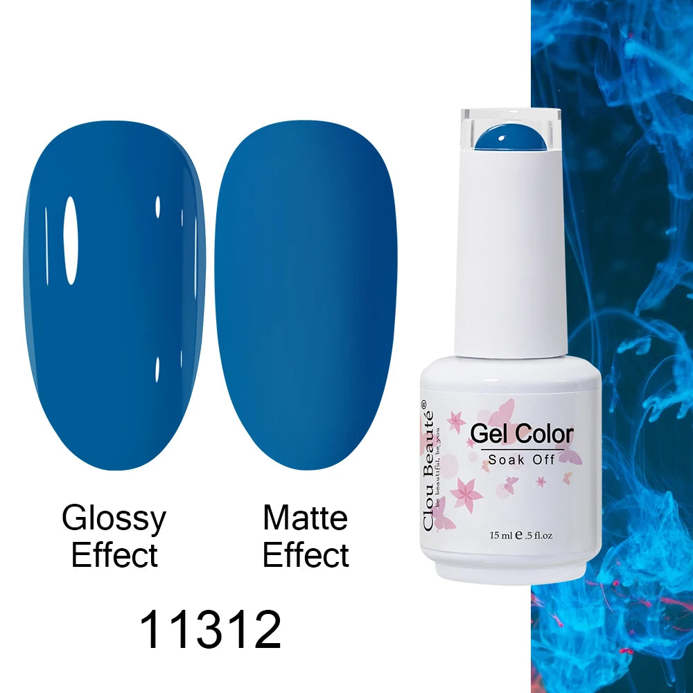 Clou Beaute Royal Blue Color Winter Trendy Semi Permanent Nail Art Manicure Varnishes Gel Nail Polish Hybrid Base Gel Top Coat