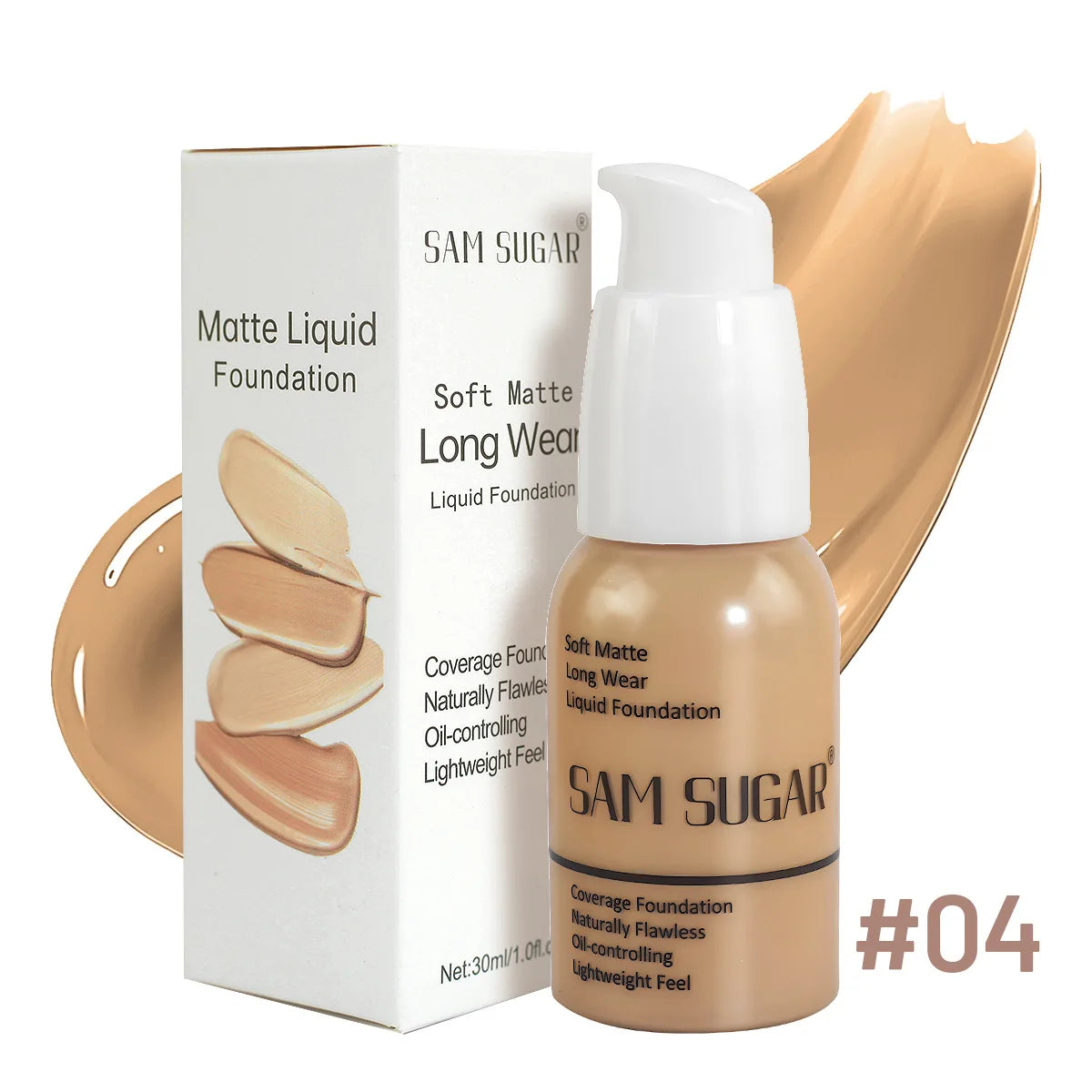 SAM SUGAR 6Color Concealer Liquid Foundation Long Lasting Oil Control Natural Soft Moisture Waterproof Constant Makeup Concealer