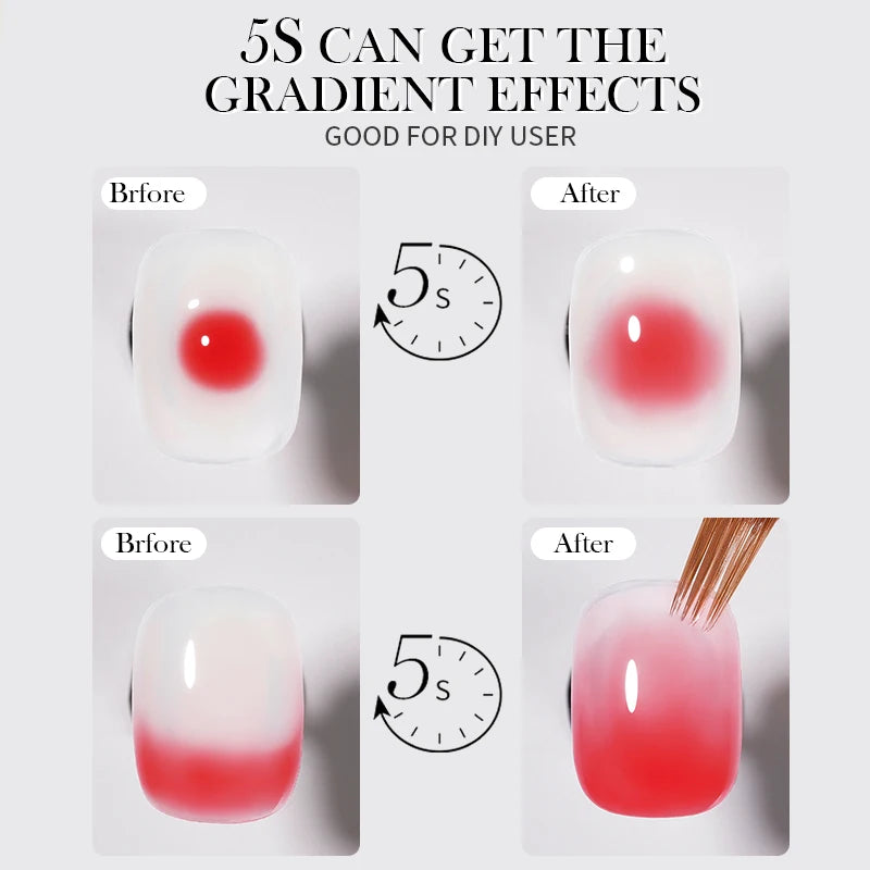 BORN PRETTY 10ml Clear Blooms Gel Polish UV LED Soak Off Nail Art Polish for Spreading Effect Marble Nail Polish Gel Painting